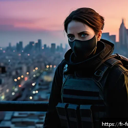 왓치맨 TV와 만화 비교 - A contemporary urban scene featuring a strong, nuanced female protagonist inspired by Angela Abar fr...