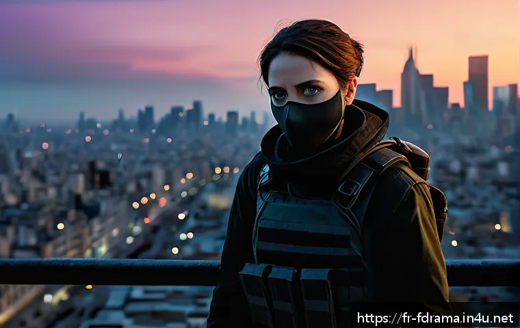 왓치맨 TV와 만화 비교 - A contemporary urban scene featuring a strong, nuanced female protagonist inspired by Angela Abar fr...